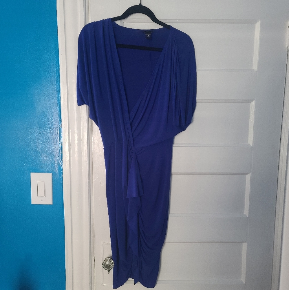 Moda International royal blue dress with ruffle size medium